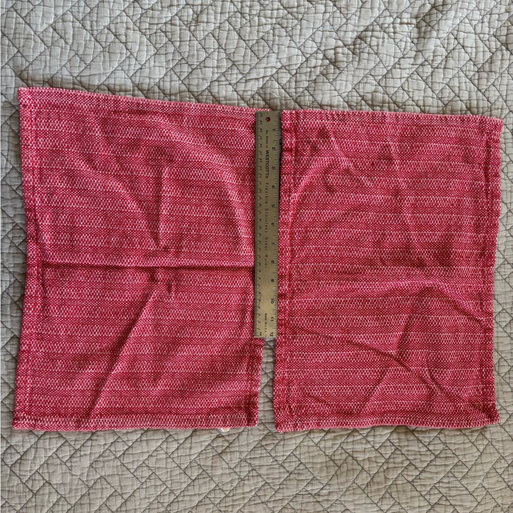 Set of 2 Red and White Pier One Imports Place Mats